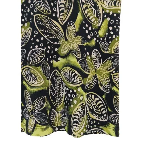 JKLA- Sleeveless Tank Stretch Light Faux Wrap collar-Lime Green-Black-Cream - Picture 9 of 16